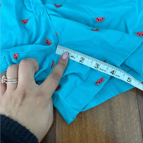 Cambridge Dry Goods Turquoise Shorts with Floral Accent - Picture 6 of 6